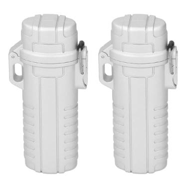 Imagem de Cosiki 2PCS Plastic Storage Tube,Water Proof Sealed Portable Container Keys Rings Earrings Case,with Airtight Lid and Rubber Sealing Rings, Made From Sturdy Plastic Material, Compact (Prata)