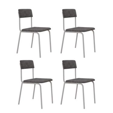 Imagem de Cadeira Fit Fixa C/4 Pes 475 X 505 X 810 Mm C/4 Un Pés Brancos. Nevoa Nevoa