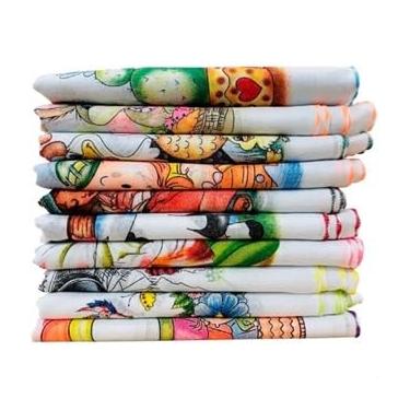 Imagem de Pano De Prato Estampado Bainha Kit Com 10 Peças 100% algodão(10UN.PANO DE PIA BRANCO 30X38)