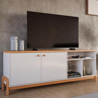 Imagem de Rack Para Tv Até 70 Polegadas 2 Portas Sunny 1,83m Lukaliam Móveis Off White-jequitiba Off White-jequitiba