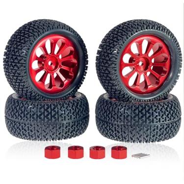 Imagem de RWLZLB Metal Upgrades Replacement Accessories for Hyper Go H14bm MJX 14210 14209 Jetwood JC14EP, 1/14 Brushless Rc Cars Upgrade Spare Part (Red Tire)