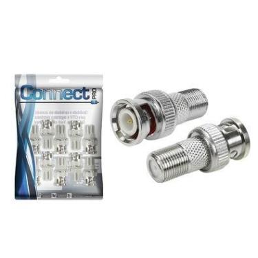 Imagem de 10x Conector Adaptador Bnc Macho F Fêmea Câmeras Cftv