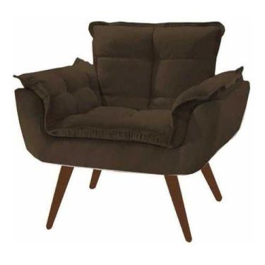 Imagem de Poltrona para sala confortavel Opala - Marrom. In-9 Decor.