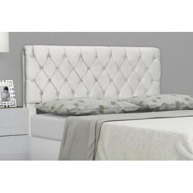 Imagem de Cabeceira para Cama Box Solteiro 90 Cm Imperatriz - Suede Branco - In-