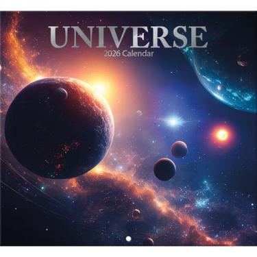Imagem de Calendário de parede tamanho completo The Universe 2026 para planejamento, agendamento e organização