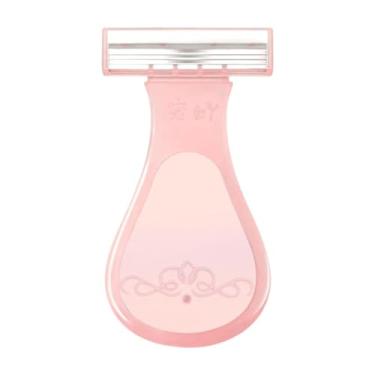 Imagem de harayaa Barbeador manual para mulheres, aparador de pelos corporais, ferramenta prática de beleza, dispositivo de remoção de pelos corporais para rosto, Rosa