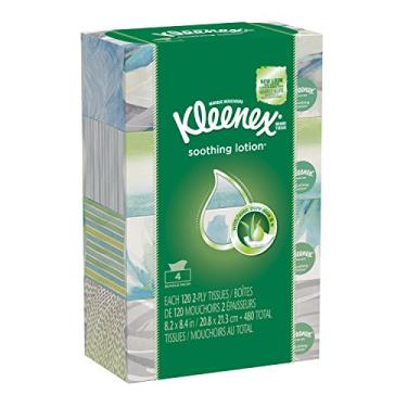 Imagem de Kleenex Lenços faciais com loção, 120 ct, embalagem com 4 caixas