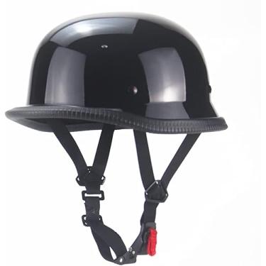 Imagem de Meio capacete de motocicleta, estilo alemão, aprovado pelo DOT para adultos, homens, mulheres, retrô, capacetes de bicicleta abertos, capacetes de meia concha