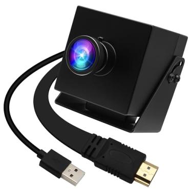 Imagem de ELP Câmera HDMI USB 4K grande angular para PC para monitor de computador, saída simultânea, mini UVC USB2.0, webcam, zoom digital 2x, câmera de segurança H.264 8mp USB (lente sem distorção de 120