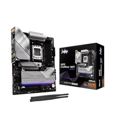 Imagem de ASRock Placa-mãe X870 LiveMixer WiFi AM5 | AMD Ryzen 9000/8000/7000 | DDR5 8000+ (OC) | Dual USB4 | PCIe 5.0 | WiFi 7 | 16+2+1 Power Phase | LAN 5GbE