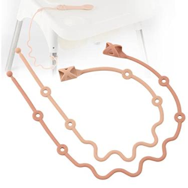 Imagem de SMAutoLife Utensílios para crianças, tampas elásticas de silicone para garfo e colher, alça de suporte de silicone de grau alimentício mantém o garfo e a colher fora do chão, ótimo para bebês e