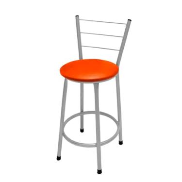 Imagem de Banqueta Banco Banquinho Cadeira Média 60 Cm P/Mesa Balcão Área de lazer Barzinhos(LARANJA)