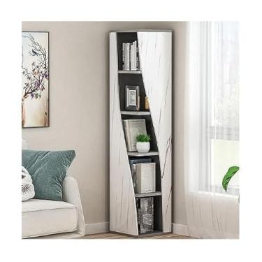 Imagem de Estante de madeira dobrável para porta de armazenamento de livros, estante independente multicamadas, estante de livros, sala de estar, escritório, escritório, estante