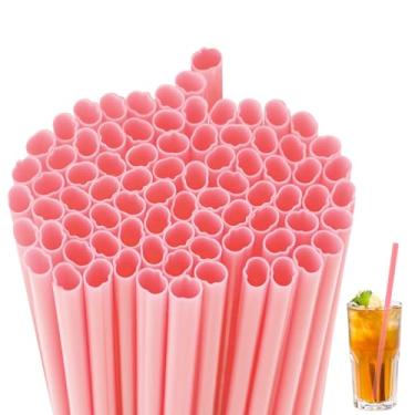 Imagem de Potchen 100 Pçs Canudos de Plástico em Forma de Abóbora de Dia das Bruxas Canudos Descartáveis a granel para Festa de Halloween Coquetel Assustador Suprimentos de Festa (Rosa)