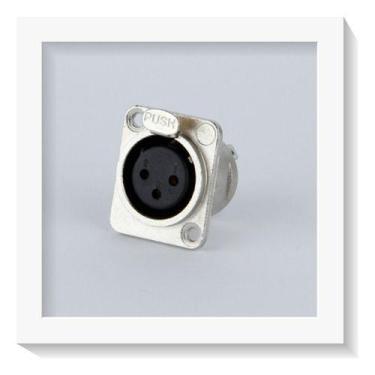 Imagem de Plugue Xlr Femea Painel Cromado Banhado Ouro Hx092 Hjh