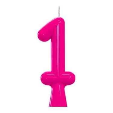 Imagem de Vela De Aniversário Número Neon Rosa - PartiuFesta