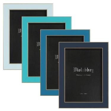 Imagem de Conjunto de 4 porta-retratos VIOLABBEY 5x7 com vidro temperado azul