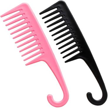 Imagem de Pacote com 4 pentes para mulheres e homens, pentes profissionais para cabeleireiro, pente fino e largo para todos os tipos de cabelo, conjunto de pentes de cabelo de fibra de carbono premium para