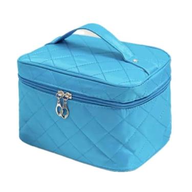 Imagem de Bolsa de Maquiagem Organizadora de Maquiagem e Cosméticos Estojo Grande (Azul)