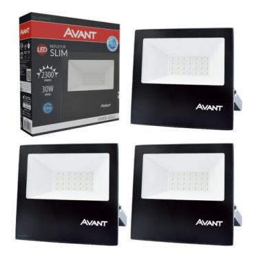 Imagem de Refletor Led Preto 30W 6500k Luz Branco Frio Bivolt  Avant