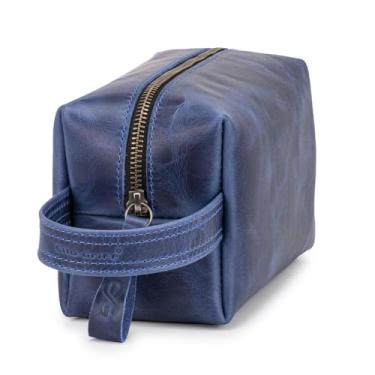 Imagem de Necessaire Executiva Estojo Organizador para Viagem Couro Legítimo - ELLO GRIFF(Azul)