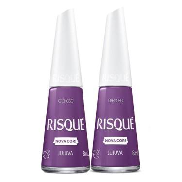 Imagem de Kit 2 Esmalte Risqué Nova Cor Cremoso Cor Jujuva 8ml