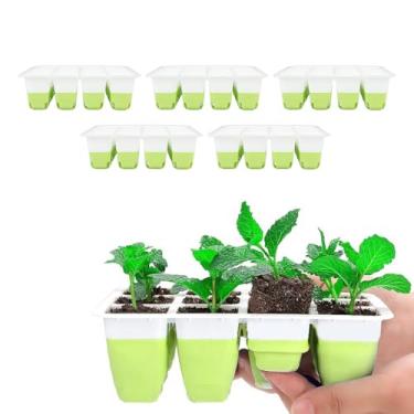 Imagem de AUNMAS 5 PCS Planta Bandeja de Silicone Reutilizável Células Indoor para Germinação de Plantas Com Vegetais Fruits Flores
