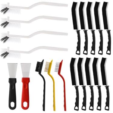 Imagem de Conjunto de 19 escovas de limpeza de fendas, suprimentos de limpeza de fendas de cerdas duras para cozinha, banheiro, canto, argamassa, pia, xícara, bule de chá, garrafa, liquidificador