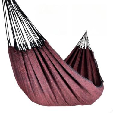 Imagem de Rede de Dormir Descanso balanço Casal Tecido Algodão 3.60m x 1.40m(Rede Descanso Casal Vermelho,Kit Com 1 Unidade)