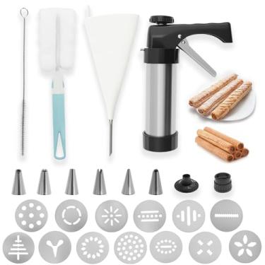 Imagem de Máquina de fazer biscoitos de aço inoxidável, dispensador de gelo, prensa multifuncional, reutilizável, ferramenta de cozimento de cozinha para fazer