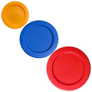 Imagem de 2, 4 e 7 xícaras laranja, azul, vermelho, tampas de substituição para tigelas de armazenamento Pyrex, Anchor Hocking e KlareWare *tampas apenas recipiente de vidro não incluído* (pacote com 3 x um de