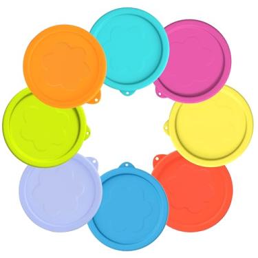 Imagem de LUVCOSY 1 xícara de tampas de substituição de silicone para tigelas de vidro Pyrex 7202-PC (recipiente não incluído) Pacote com 8 para micro-ondas, lava-louças e freezer