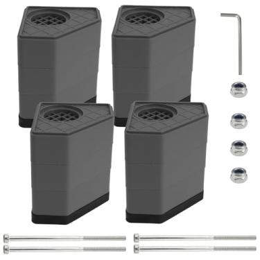 Imagem de 4 peças de almofadas de vibração para máquina de lavar pedestal de vibração reutilizável suporte de máquina de lavar com vibração multiuso tapete de vibração elevadores de móveis para lavadora e