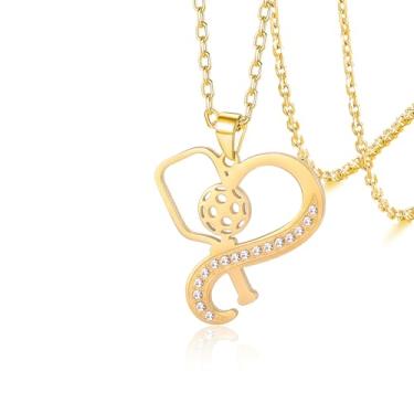 Imagem de VASSAGO Colar de coração infinito de vôlei, tênis, pickleball, beisebol, basquete, joias esportivas, presentes para filhas e fãs de esportes, Aço inoxidável, Sem Pedra Preciosa