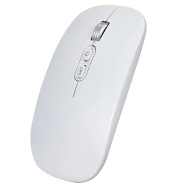 Imagem de Mouse Sem Fio Silencioso Recarregável USB-C – Design Slim, Portátil, Compatível com Notebook, PC, MacBook (BRANCO)