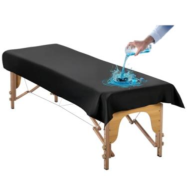 Imagem de Capa de mesa de massagem para cama de esteticista, capa de cama reutilizável de couro PU cama de massagem bem protegida em terapia de cera spa tatuagem salão de beleza, lençol de cama facial à prova