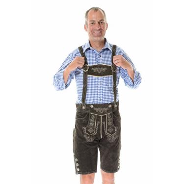 Imagem de Roupa de Lederhosen Alemã Autêntica da Baviera Bergkristall, Marrom Escuro, Dark Brown, 36