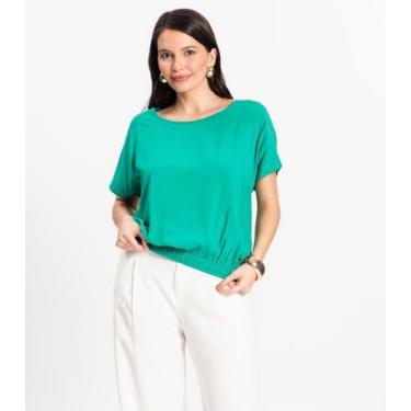 Imagem de Blusa Feminina manga curta Infinita Cor Verde, M, Verde