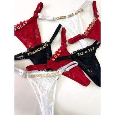 Imagem de Calcinha Para Personalizar Em Strass - Treacy Lingerie, UNICO, Branco