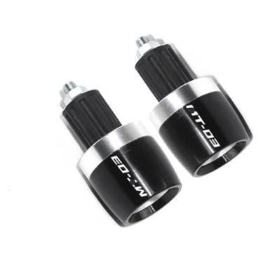 Imagem de Acessórios de motocicleta 7/20.3 cm 22 mm Grips Ends Counterweight Handle Bar Cap Cover Slider compatível com Y&AMAHA MT-03 MT03 MT 03 (prata)