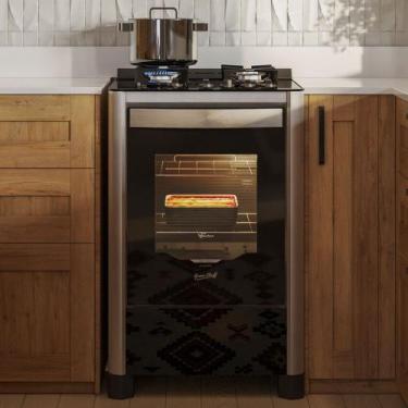 Imagem de Fogão de Piso 4 Bocas Gran Cheff Gás com Vidro Bivolt Preto - Fischer,