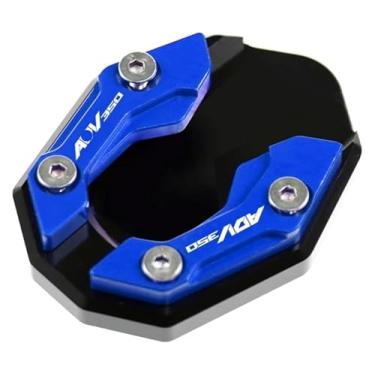 Imagem de BYYINGSUS Placa de suporte de extensão do suporte lateral do pé para motocicleta compatível com ADV350 ADV 350 2020 2021 2022 (Adv350 azul)