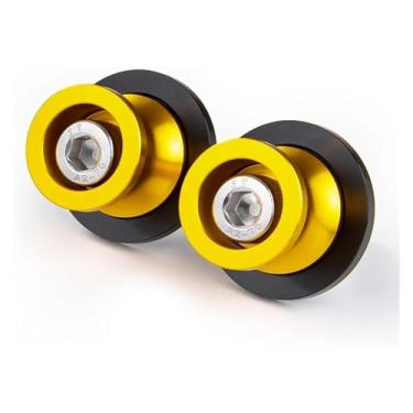 Imagem de BYYINGSUS 1 par de bobinas de braço oscilante suportes traseiros deslizantes de parafuso acessórios de motocicleta compatíveis com Ninja ZX6R ZX636 250SL 250 300 400 650 1000SX (8 mm, dois dourados)