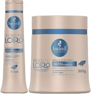 Imagem de Kit Haskell Bendito Loiro Shampoo 500ML + 1 Mascara 500ML