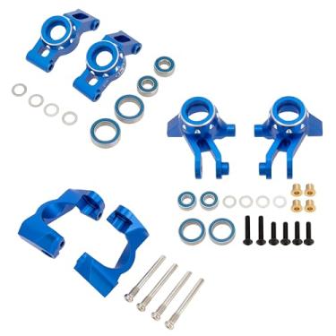 Imagem de MEUS Racing Aluminum Steering Knuckles C-Hub Stub Axle Carrier Kit for Traxxas 1/16 Mini Maxx Upgrade Parts #10736,10752(Blue)