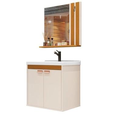 Imagem de Kit Banheiro Palas Madrid Balcão Cuba E Espelho Cor Off