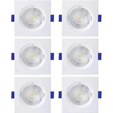 Imagem de Kit 6 Spot De Led Embutir Slim Mr16 Quadrado 6w Bivolt 4100k Neutro