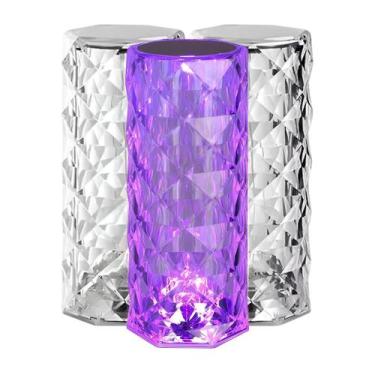 Imagem de Kit 3 Abajur Led Touch Luminaria Cristal Usb C/ Controle 16 Cores Deco