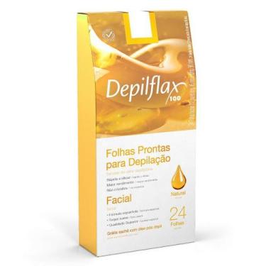 Imagem de Folhas Prontas Faciais Depilflax Natural com 24 Unidades