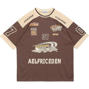 Imagem de Camisa Aelfric Eden Vintage 90s Oversize Summer Coffee Masculina